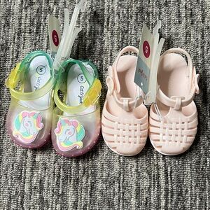 Cat & Jack Girls's- Unicorn and Pink Sandals Set Size 5